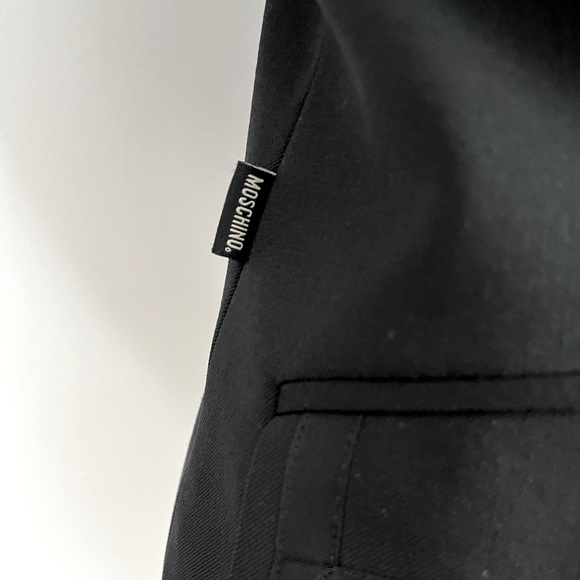 Vintage MOSCHINO Jeans Black Scissors & Ribbon Blazer ~ US 12 - Picture 2 of 7